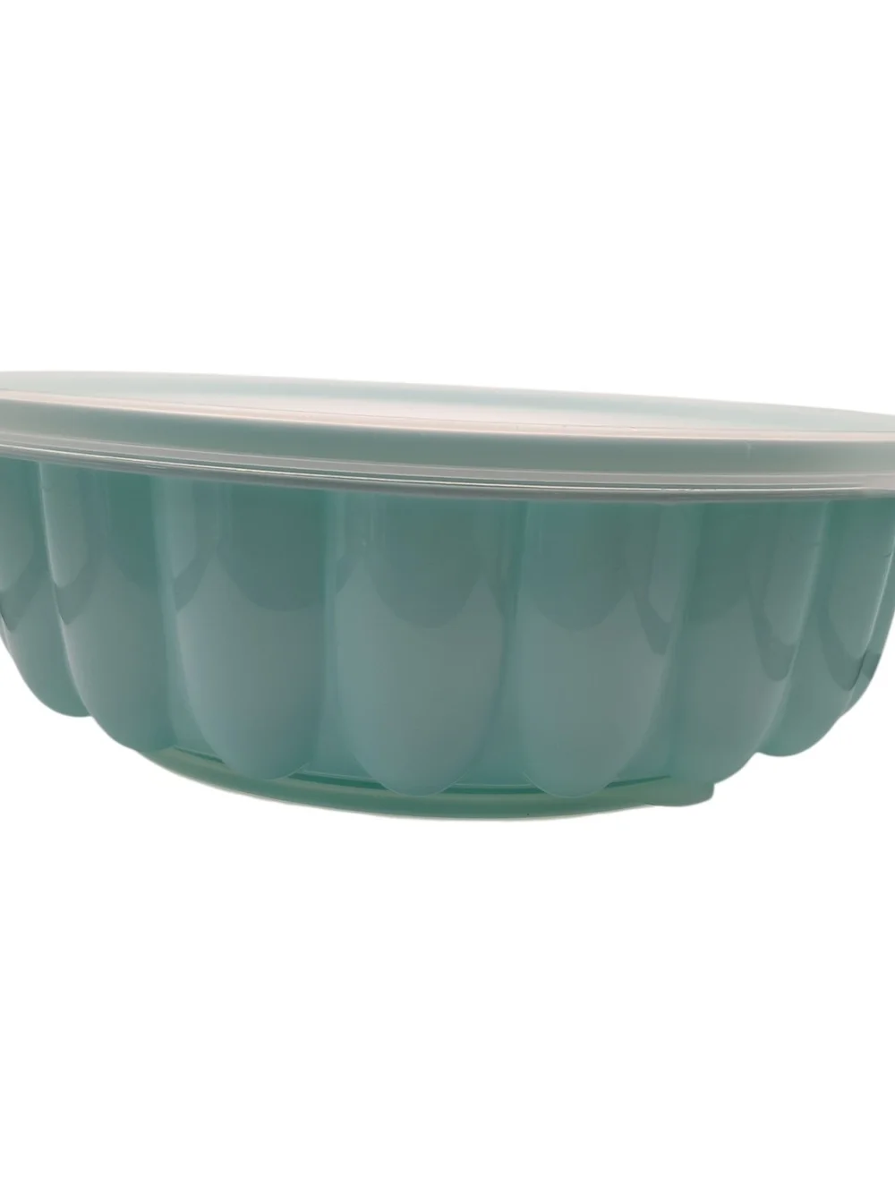 Vintage Tupperware Jel-Ring Jello Mold Light Teal Blue 2 Piece Set Gelatin Mold